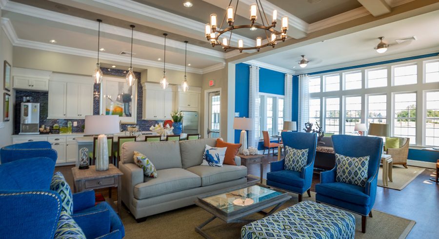 An enchanting view inside the Millville by the Sea model home, adorned with a captivating palette of colors.